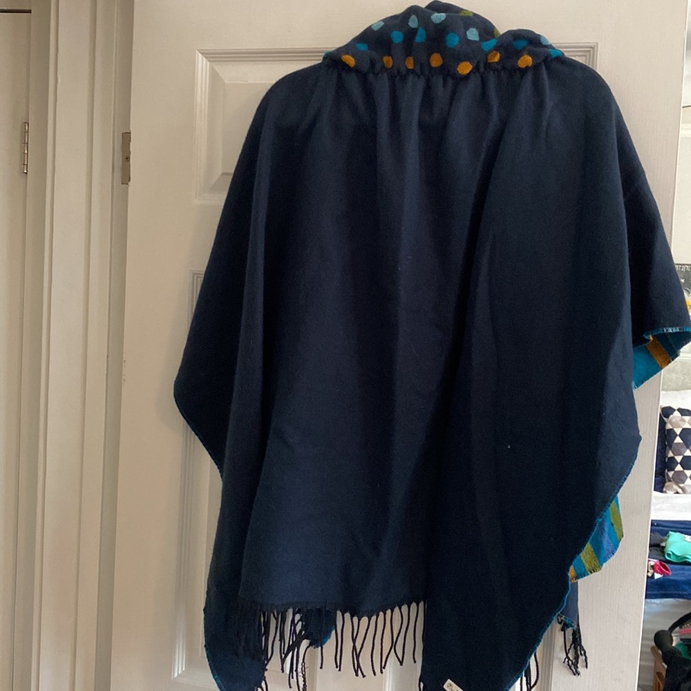 O/S, beautiful, reversible, made in France, open jacket/cape. Rich colours! - Picture 2 of 6